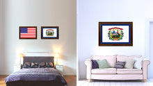 Load image into Gallery viewer, West Virginia State Flag Canvas Print with Custom Brown Picture Frame Home Decor Wall Art Decoration Gifts
