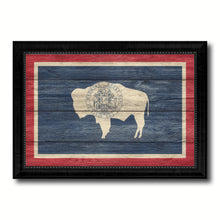 Load image into Gallery viewer, Wyoming State Flag Texture Canvas Print with Black Picture Frame Home Decor Man Cave Wall Art Collectible Decoration Artwork Gifts