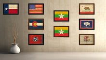 Load image into Gallery viewer, Myanmar Country Flag Vintage Canvas Print with Brown Picture Frame Home Decor Gifts Wall Art Decoration Artwork