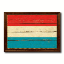 Load image into Gallery viewer, Luxembourg Country Flag Vintage Canvas Print with Brown Picture Frame Home Decor Gifts Wall Art Decoration Artwork