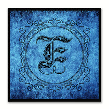 Load image into Gallery viewer, Alphabet E Blue Canvas Print Black Frame Kids Bedroom Wall Décor Home Art