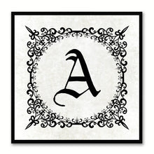 Load image into Gallery viewer, Alphabet A White Canvas Print Black Frame Kids Bedroom Wall Décor Home Art