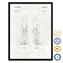 Load image into Gallery viewer, 1984 Space Shuttle Old Patent Art Print on Canvas Custom Framed Vintage Home Decor Wall Decoration Great for Gifts