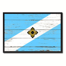 Load image into Gallery viewer, Madison City Wisconsin State Flag Vintage Canvas Print with Black Picture Frame Home Decor Wall Art Collectible Decoration Artwork Gifts