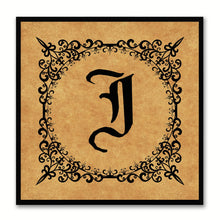 Load image into Gallery viewer, Alphabet J Brown Canvas Print Black Frame Kids Bedroom Wall Décor Home Art