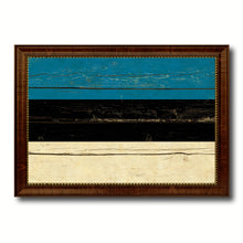 Load image into Gallery viewer, Estonia Country Flag Vintage Canvas Print with Brown Picture Frame Home Decor Gifts Wall Art Decoration Artwork