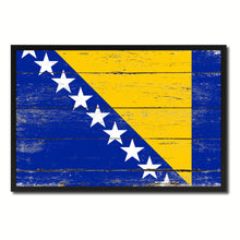 Load image into Gallery viewer, Bosnia Country National Flag Vintage Canvas Print with Picture Frame Home Decor Wall Art Collection Gift Ideas