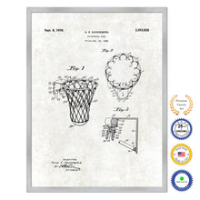 Load image into Gallery viewer, 1936 Basketball Goal Old Patent Art Print on Canvas Custom Framed Vintage Home Decor Wall Decoration Great for Gifts