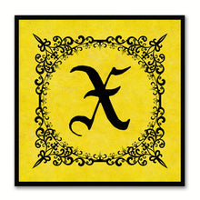 Load image into Gallery viewer, Alphabet X Yellow Canvas Print Black Frame Kids Bedroom Wall Décor Home Art