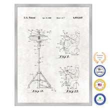Load image into Gallery viewer, 2000 Drummer Hi-Hat Cymbal Old Patent Art Print on Canvas Custom Framed Vintage Home Decor Wall Decoration Great for Gifts