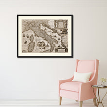 Load image into Gallery viewer, Italy Vintage Sepia Map Canvas Print, Picture Frame Gifts Home Decor Wall Art Decoration