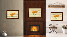 Load image into Gallery viewer, Cyprus Country Flag Vintage Canvas Print with Brown Picture Frame Home Decor Gifts Wall Art Decoration Artwork