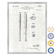 Load image into Gallery viewer, 1939 Streamlined Baseball Bat Old Patent Art Print on Canvas Custom Framed Vintage Home Decor Wall Decoration Great for Gifts
