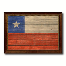 Load image into Gallery viewer, Chile Country Flag Texture Canvas Print with Brown Custom Picture Frame Home Decor Gift Ideas Wall Art Decoration