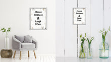 Load image into Gallery viewer, Choose Kindness & Laugh Often Vintage Saying Gifts Home Decor Wall Art Canvas Print with Custom Picture Frame