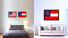 Load image into Gallery viewer, Georgia State Flag Canvas Print with Custom Brown Picture Frame Home Decor Wall Art Decoration Gifts