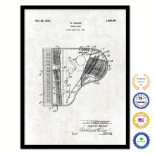 Load image into Gallery viewer, 1928 Grand Piano Old Patent Art Print on Canvas Custom Framed Vintage Home Decor Wall Decoration Great for Gifts
