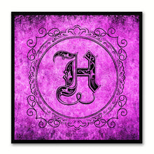 Load image into Gallery viewer, Alphabet H Purple Canvas Print Black Frame Kids Bedroom Wall Décor Home Art