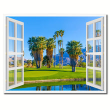 Load image into Gallery viewer, Palm Springs California Golf Course Picture French Window Framed Canvas Print Home Decor Wall Art Collection