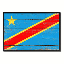 Load image into Gallery viewer, Congo Democratic Republic Country National Flag Vintage Canvas Print with Picture Frame Home Decor Wall Art Collection Gift Ideas