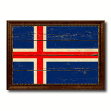 Load image into Gallery viewer, Iceland Country Flag Vintage Canvas Print with Brown Picture Frame Home Decor Gifts Wall Art Decoration Artwork