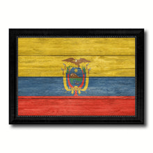 Load image into Gallery viewer, Ecuador Country Flag Texture Canvas Print with Black Picture Frame Home Decor Wall Art Decoration Collection Gift Ideas