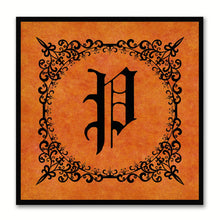 Load image into Gallery viewer, Alphabet P Orange Canvas Print Black Frame Kids Bedroom Wall Décor Home Art