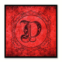 Load image into Gallery viewer, Alphabet D Red Canvas Print Black Frame Kids Bedroom Wall Décor Home Art