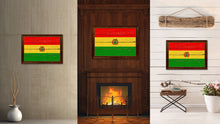 Load image into Gallery viewer, Bolivia Country Flag Vintage Canvas Print with Brown Picture Frame Home Decor Gifts Wall Art Decoration Artwork