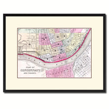 Load image into Gallery viewer, Cincinnati Vintage Antique Map Wall Art Home Decor Gift Ideas Canvas Print Custom Picture Frame