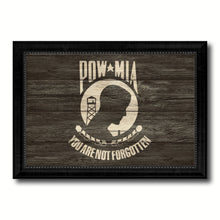 Load image into Gallery viewer, Pow Mia Military Flag Texture Canvas Print with Black Picture Frame Gift Ideas Home Decor Wall Art