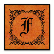 Load image into Gallery viewer, Alphabet F Orange Canvas Print Black Frame Kids Bedroom Wall Décor Home Art