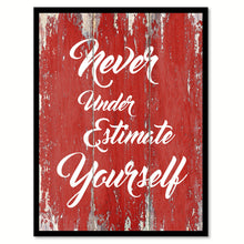 Load image into Gallery viewer, Never Underestimate Yourself Motivation Quote Saying Framed Canvas Print Gift Ideas Home Decor Wall Art 121909 Red