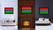 Load image into Gallery viewer, Gambia Country Flag Vintage Canvas Print with Black Picture Frame Home Decor Gifts Wall Art Decoration Artwork