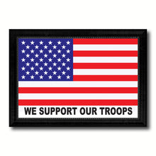 Load image into Gallery viewer, We Support Our Troops Military Flag Canvas Print Black Picture Frame Gifts Home Decor Wall Art