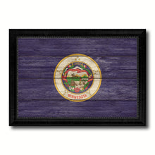 Load image into Gallery viewer, Minnesota State Flag Texture Canvas Print with Black Picture Frame Home Decor Man Cave Wall Art Collectible Decoration Artwork Gifts