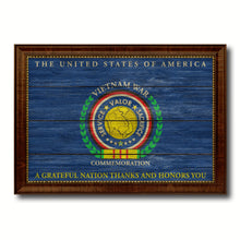 Load image into Gallery viewer, Vietnam War Country Flag Texture Canvas Print with Brown Custom Picture Frame Home Decor Gift Ideas Wall Art Decoration