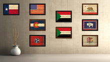 Load image into Gallery viewer, Sudan Country Flag Vintage Canvas Print with Brown Picture Frame Home Decor Gifts Wall Art Decoration Artwork