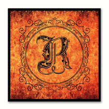 Load image into Gallery viewer, Alphabet R Orange Canvas Print Black Frame Kids Bedroom Wall Décor Home Art