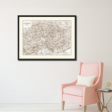 Load image into Gallery viewer, Central Germany Vintage Sepia Map Canvas Print, Picture Frame Gifts Home Decor Wall Art Decoration