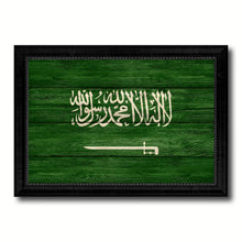Load image into Gallery viewer, Saudi Arabia Country Flag Texture Canvas Print with Black Picture Frame Home Decor Wall Art Decoration Collection Gift Ideas