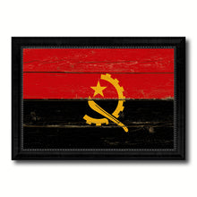 Load image into Gallery viewer, Angola Country Flag Vintage Canvas Print with Black Picture Frame Home Decor Gifts Wall Art Decoration Artwork