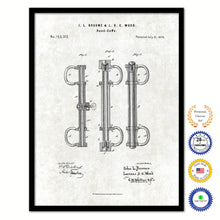 Load image into Gallery viewer, 1874 Hand Cuffs Old Patent Art Print on Canvas Custom Framed Vintage Home Decor Wall Decoration Great for Gifts
