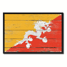 Load image into Gallery viewer, Bhutan Country National Flag Vintage Canvas Print with Picture Frame Home Decor Wall Art Collection Gift Ideas