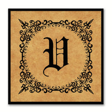 Load image into Gallery viewer, Alphabet V Brown Canvas Print Black Frame Kids Bedroom Wall Décor Home Art