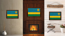 Load image into Gallery viewer, Rwanda Country Flag Vintage Canvas Print with Brown Picture Frame Home Decor Gifts Wall Art Decoration Artwork