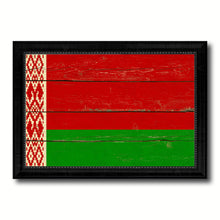 Load image into Gallery viewer, Belarus Country Flag Vintage Canvas Print with Black Picture Frame Home Decor Gifts Wall Art Decoration Artwork