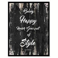 Load image into Gallery viewer, Being Happy Never Goes Out Of Style Lilly Pulitzer Quote Saying Canvas Print with Picture Frame Home Decor Wall Art