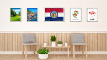 Load image into Gallery viewer, Missouri State Flag Shabby Chic Gifts Home Decor Wall Art Canvas Print, White Wash Wood Frame