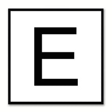 Load image into Gallery viewer, Alphabet E White Canvas Print Black Frame Kids Bedroom Wall Décor Home Art